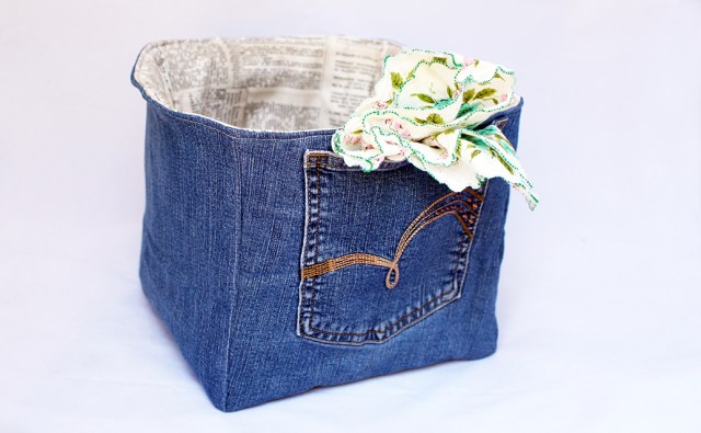 Recycled Denim Basket – LyndaCreates