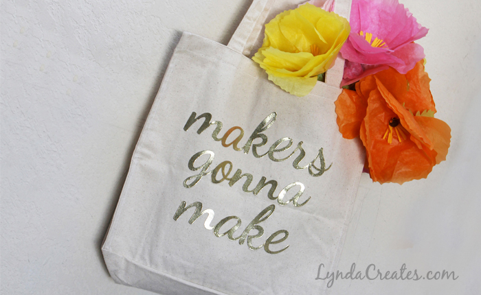 DIY Custom Gold Sizzix Lettering&nbsp;Tote
