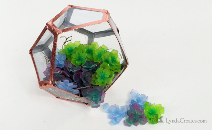 Shrinky Dink Succulents in a Die Cut&nbsp;Terrarium