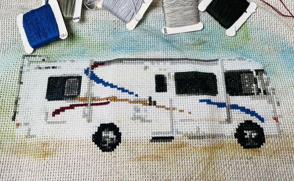 Designing, painting and cross stitching a personal&nbsp;gift