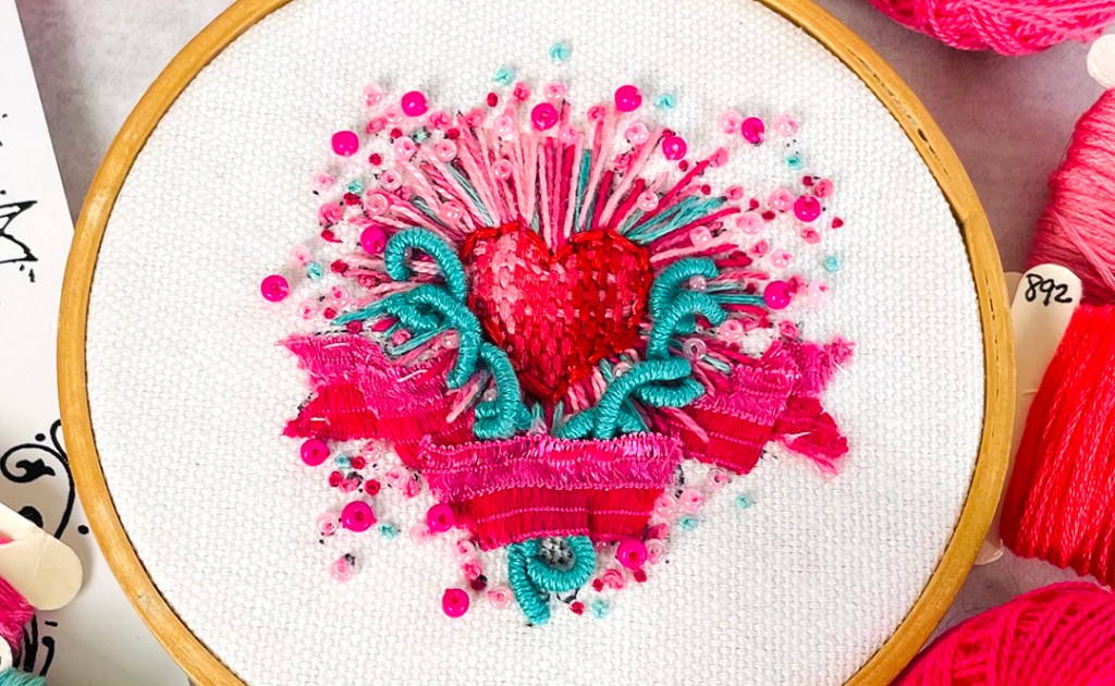 How to Stitch Your Stamps Bursting with Color and&nbsp;Love