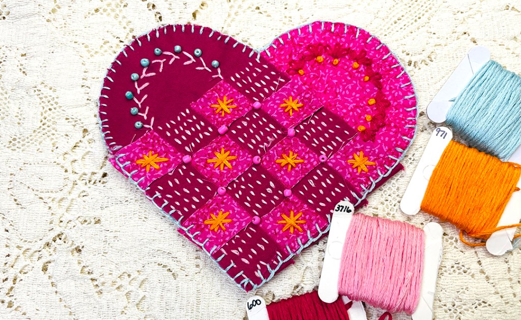 Slow Stitching A Fabric Swedish Heart Pocket on A Cozy Winter&nbsp;Day