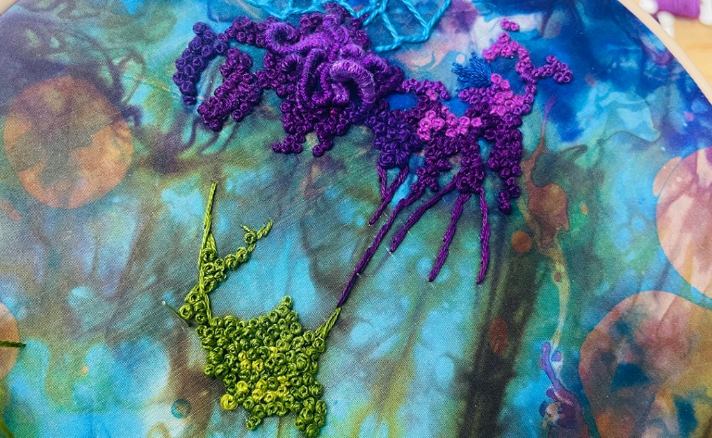 Creative Stitching Hand Dyed Silk For Inside of the Slow Stitch Notebook, Part&nbsp;4