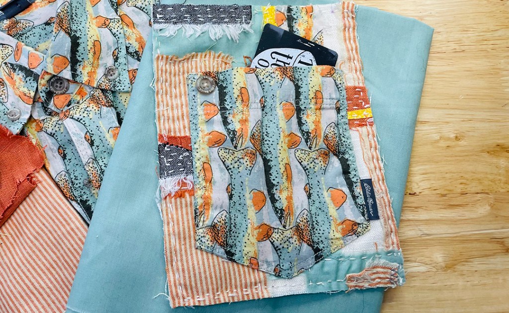 Father’s Day Slow Stitch Pocket Card Tutorial With Recycled Shirt&nbsp;Fabric