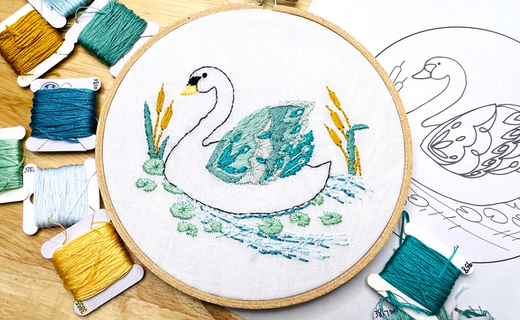 Drawn to Stitch – My Serene Swan&nbsp;Artwork